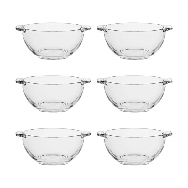 Latitude Run® 16 Oz Glass Cereal Bowls With Handles, Microwave Safe
